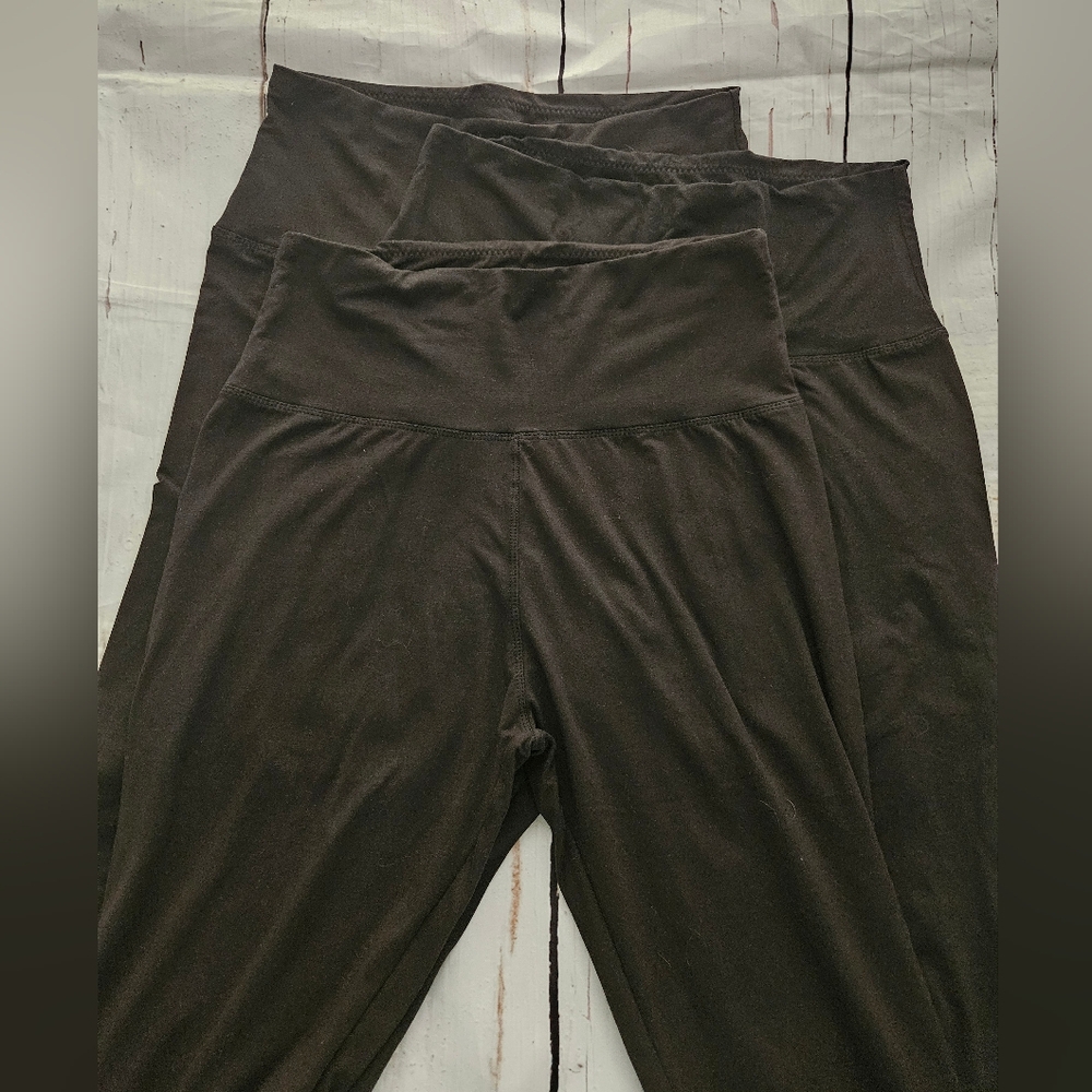 Set of Three Women's New Black Casual Leggings Size L/XL